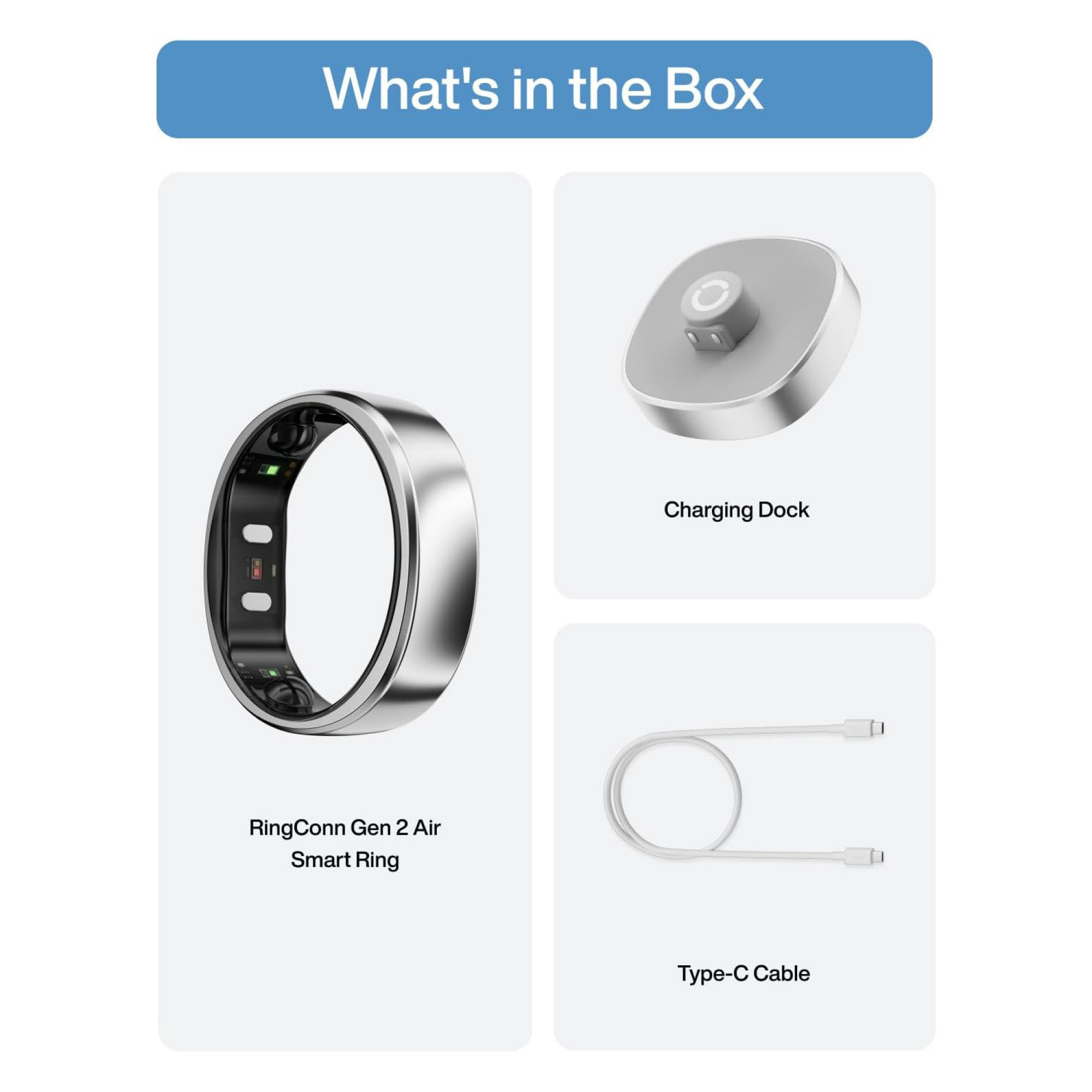 Розумне кільце RingConn Gen 2 Air Galaxy Sliver